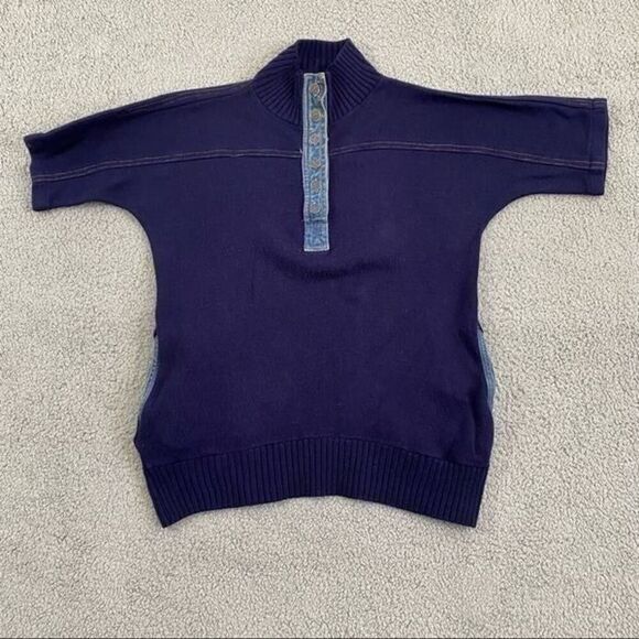 Monrose Other - Vintage Monrose Knitwear Sweater Men 42 Navy 1/4 Button Denim Accent Pullover